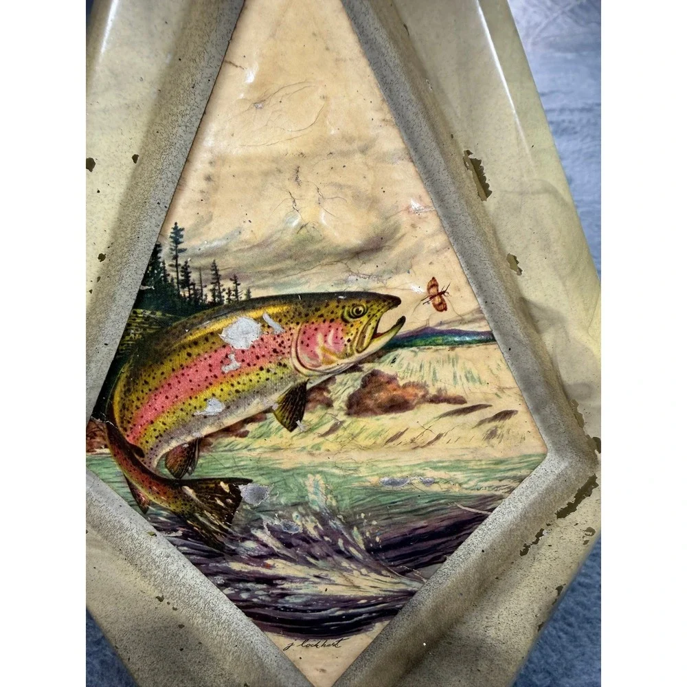 Vintage Jim Beam Rainbow Trout Decanter James Lockhart Fish Whiskey Bottle 1960s